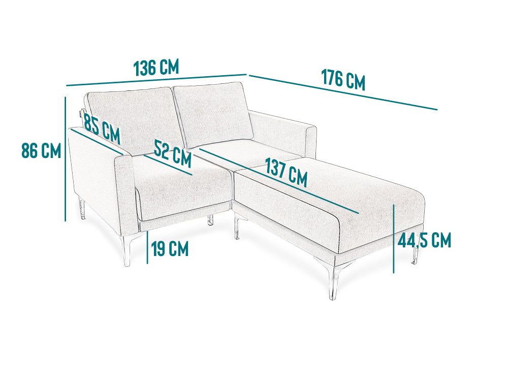 Modulares 2-Sitzer Sofa ELLA