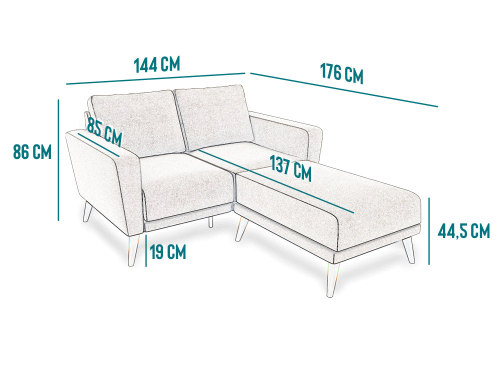 Modulares 2-Sitzer Ledersofa LOTTA