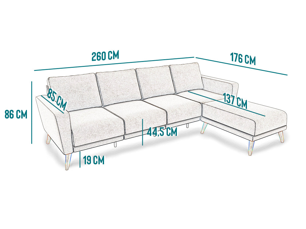 Modulares 4-Sitzer Ledersofa LOTTA