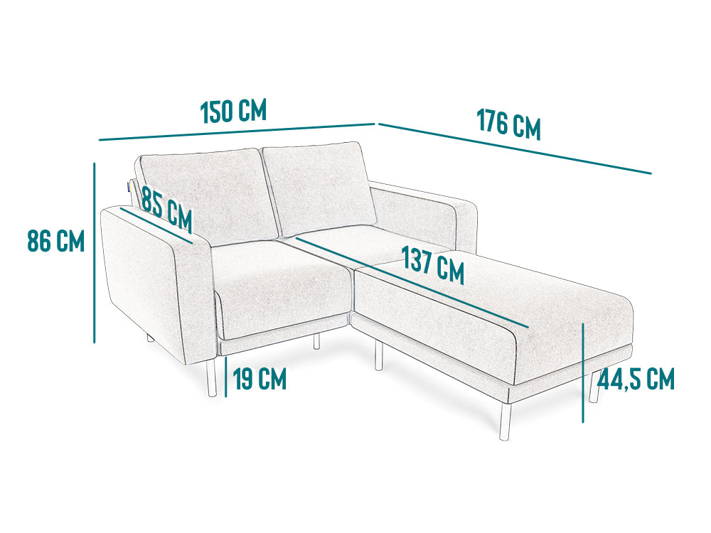 Modulares 2-Sitzer Ledersofa METTE