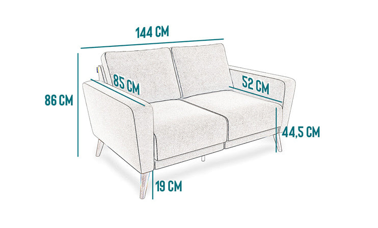 Modulares 2-Sitzer Ledersofa LOTTA