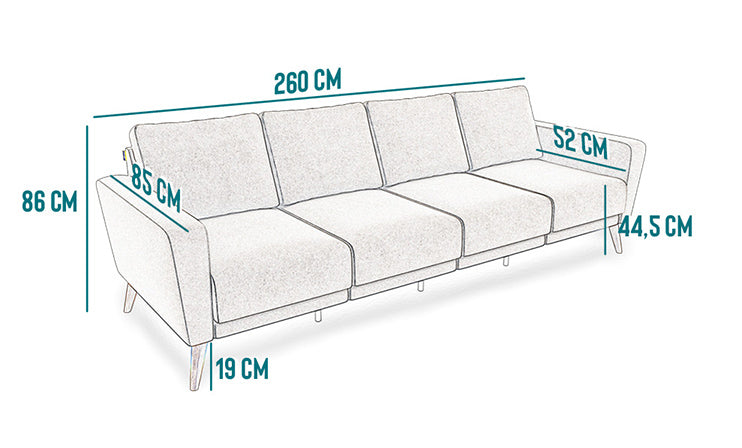 Modulares 4-Sitzer Sofa LOTTA