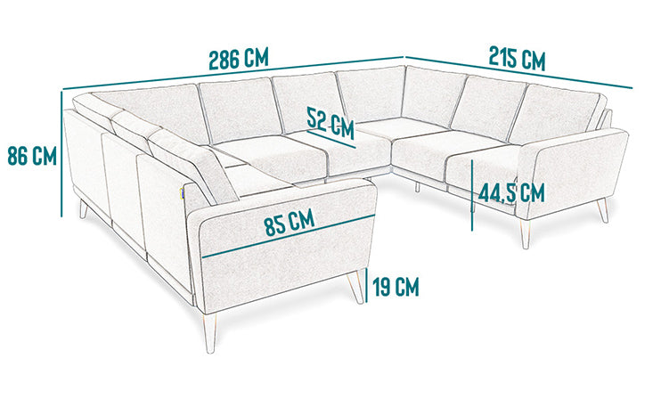 Modulare 8-Sitzer Wohnlandschaft LOTTA