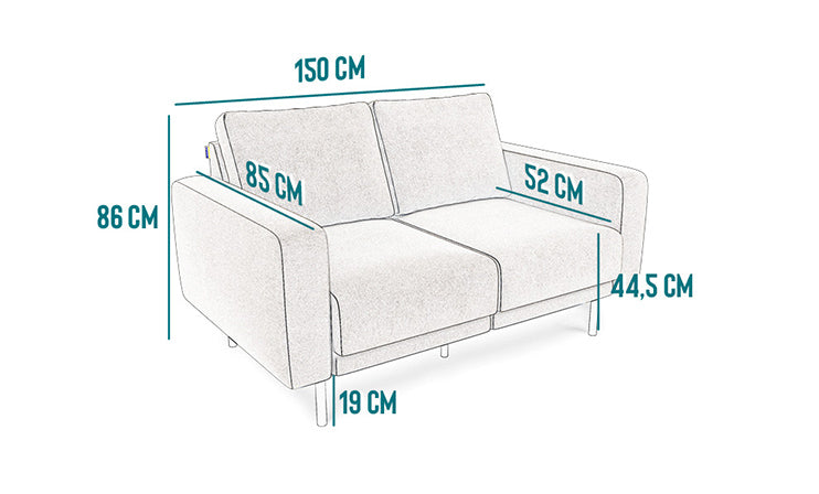 Modulares 2-Sitzer Ledersofa METTE