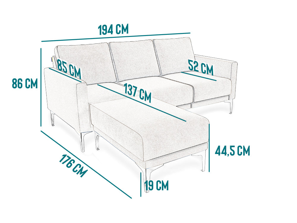 Modulares 3-Sitzer Sofa ELLA