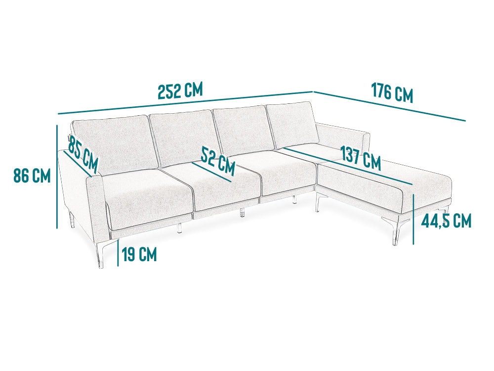 Modulares 4-Sitzer Sofa ELLA