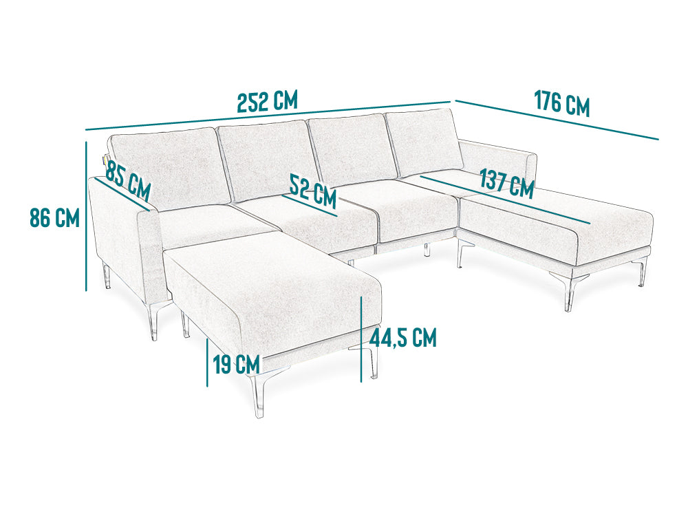 Modulares 4-Sitzer Sofa ELLA