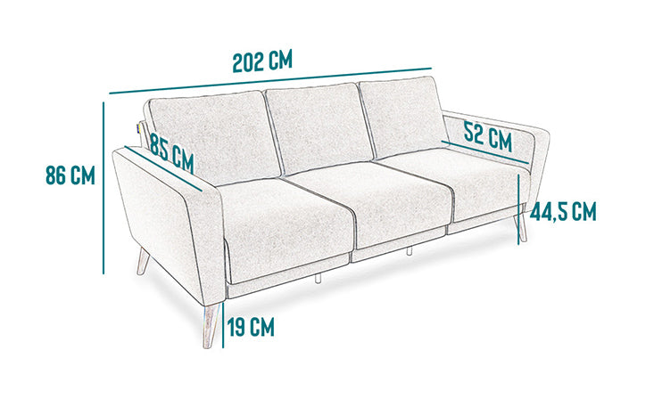 Modulares 3-Sitzer Sofa LOTTA