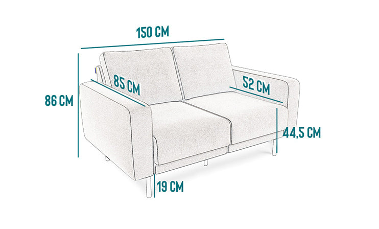 Modulares 2-Sitzer Sofa METTE