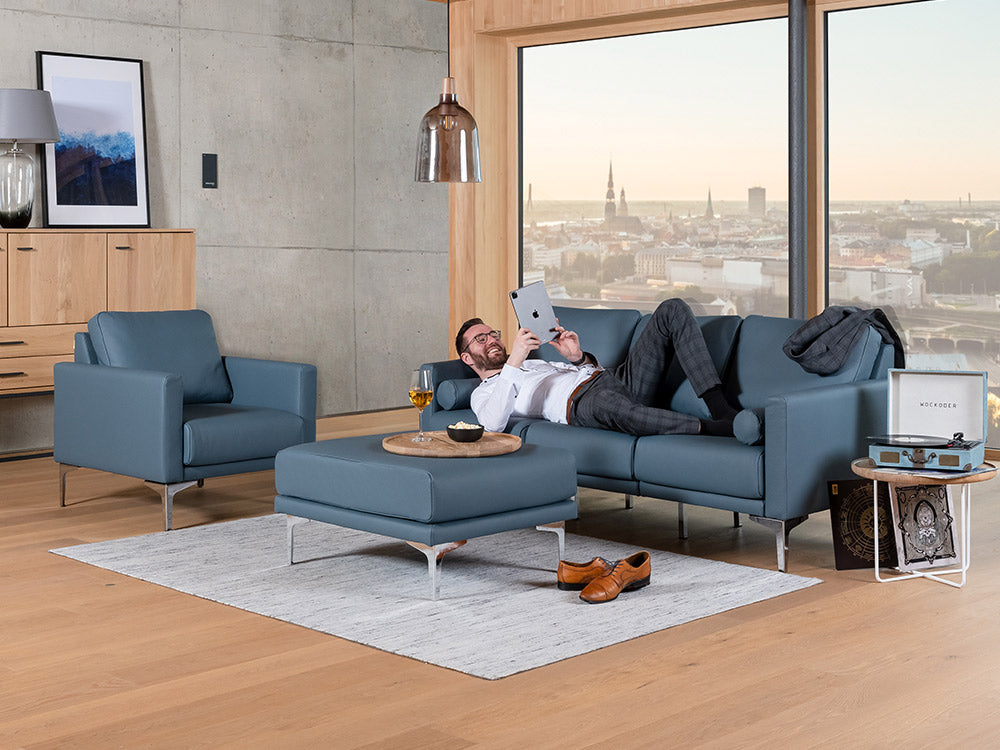 Modulares 6-Sitzer Leder Ecksofa LOTTA