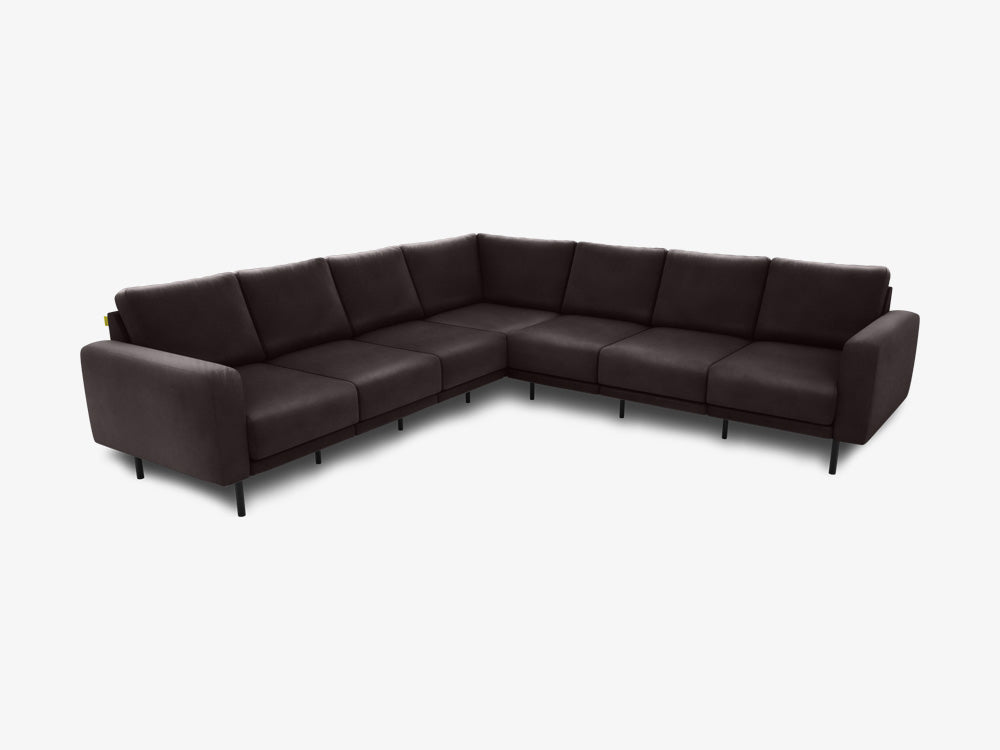 Modulares 7-Sitzer Leder Ecksofa METTE